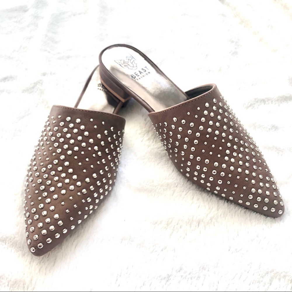 Mocha Studded Mules